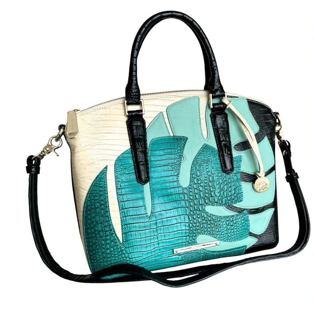 🆕 Brahmin Duxbury Satchel Turquoise Belem Shoulder Bag